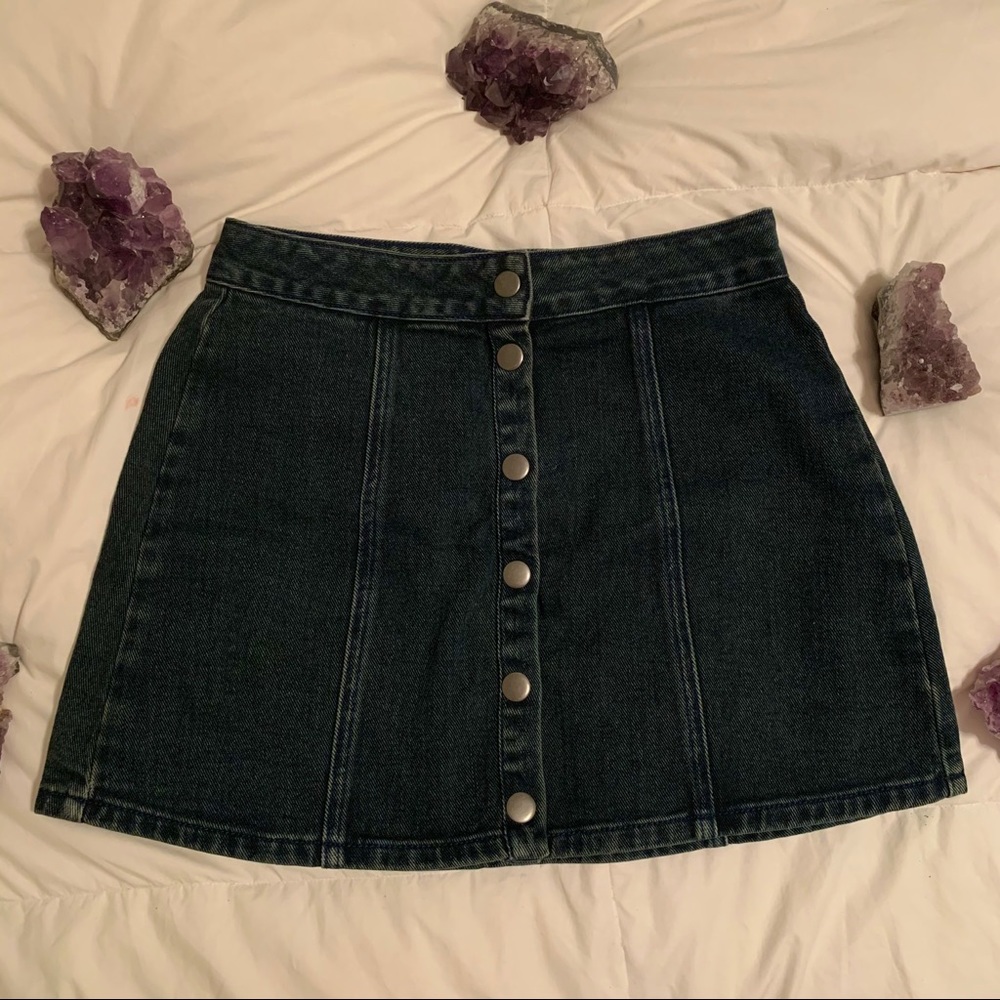 Brandy Melville Denim Button Mini Skirt